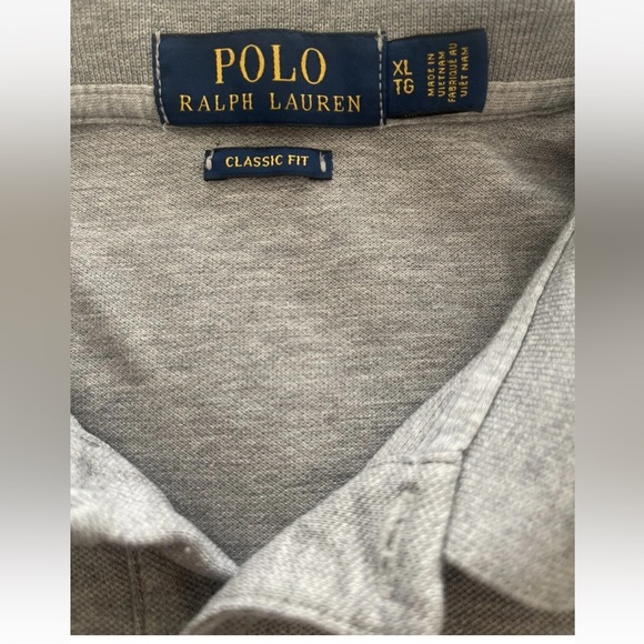 Polo Ralph Lauren Mens Polo Shirt XL, Gray with Gray Logo - Picture 3 of 5